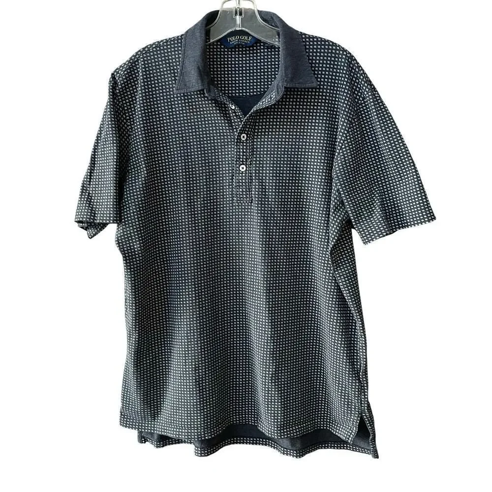 Ralph Lauren Polo Golf Knit Patterned Polo Shirt Mens Large Casual Preppy